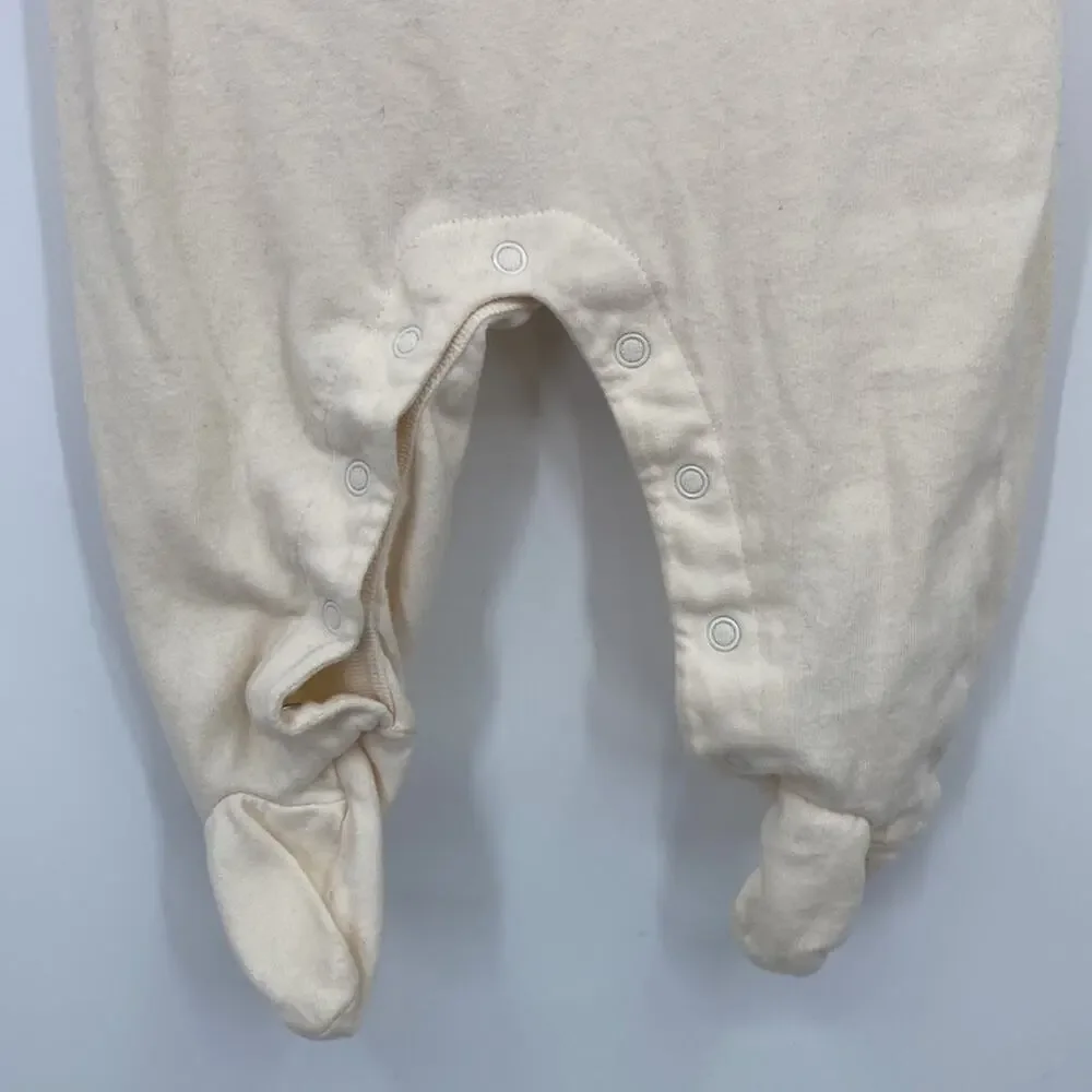 Baby Gap Unisex Organic Cotton Off White Sleeper/ Footie Size 0-3 Months